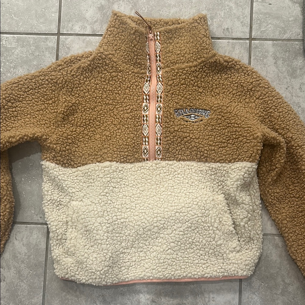 Billabong Tan and Cream Sherpa Jacket